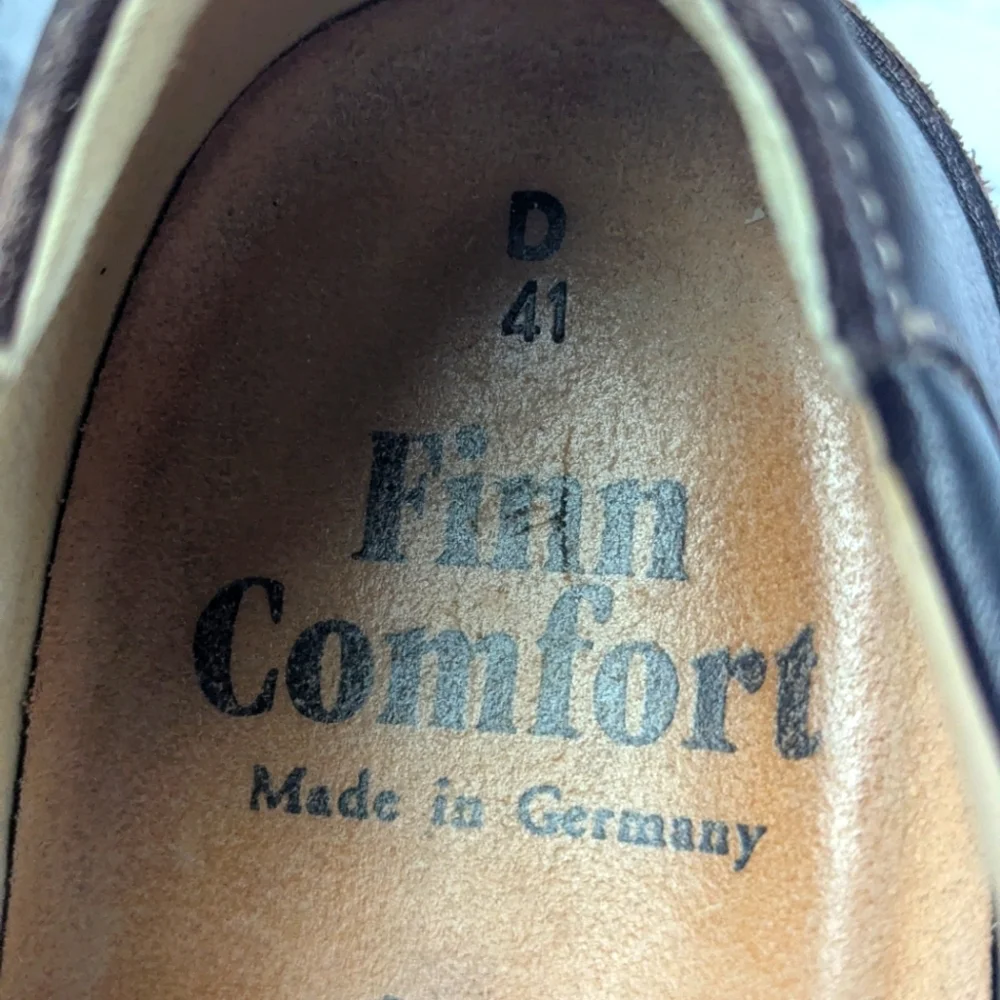 Finn Comfort Size 41 D Oxford Tie Shoes In Brown Made In Germany